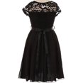 thumbnail image 2 of Flower Girl Dress Lovely with Floral Lace Chiffon Skirt for Big Girl Black 10 JK20.53S, 2 of 3