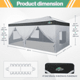thumbnail image 3 of SANOPY 10' x 20' Pop Up Instant Canopy Tent with Push Center Lock, Air Vent, Removable Sidewalls & Reflective Strips Outdoor Shelter for Party, Camping, Beach, Market, White, 3 of 7