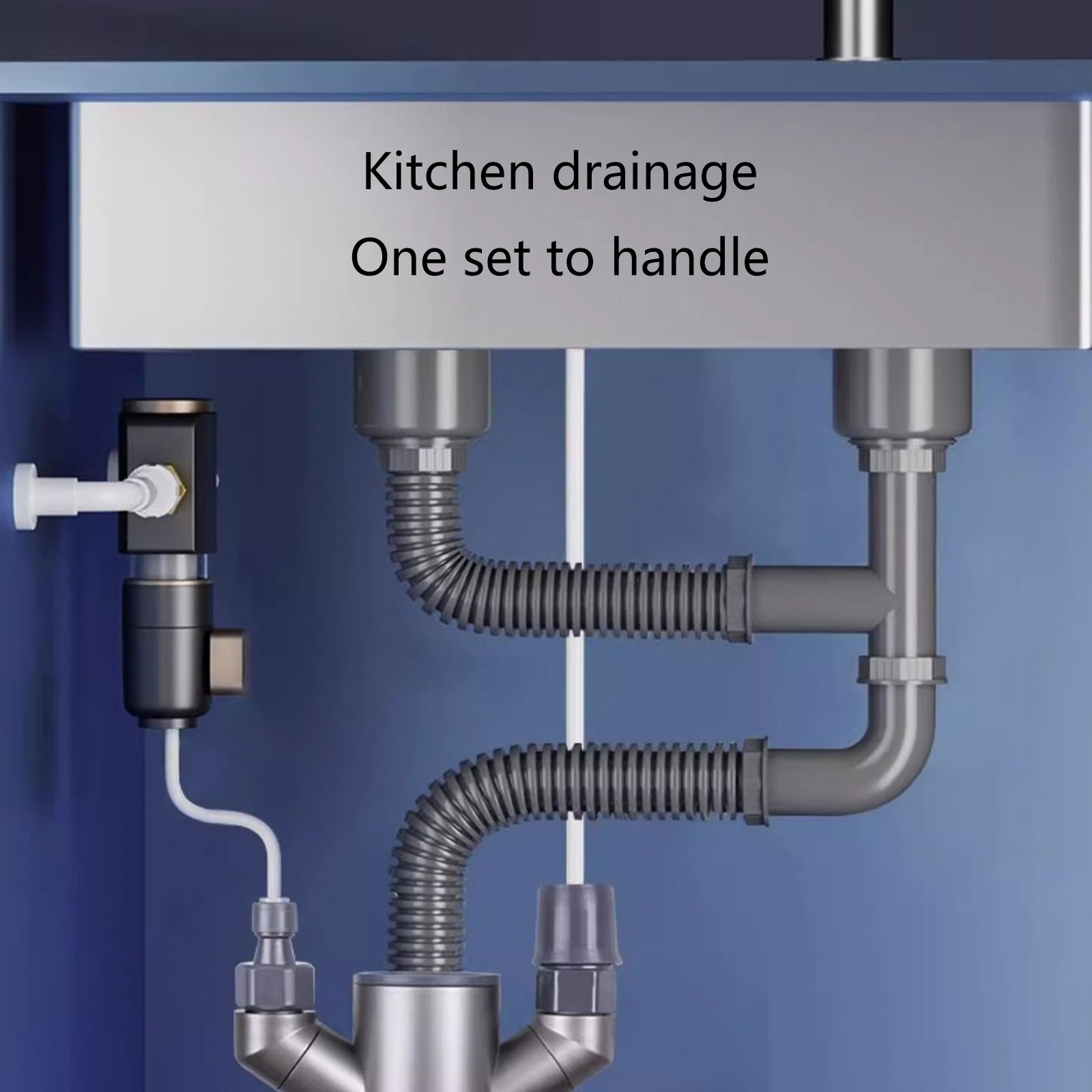 Dishwasher Drain System Pipe Drainpipe Connector Triples Sink Adapters Smell Prevention Efficient Sink Drain Interfaces