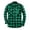 A-Green608, variant on XIAOCHA Men's Buffalo Plaid Flannel Shirt Collared Long Sleeve Button Up Blue And Black Checked Blouse Warm Casual Everyday Layering Top