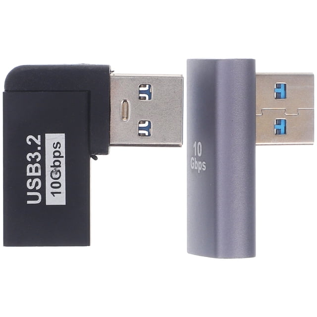 2 uds conector USB en ángulo adaptador USB de 90 grados suministro de conector USB 3,0 macho a hembra