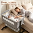 thumbnail image 5 of Baby Bassinet, 3-Level Adjustable Height with Wheels & Storage Basket, Breathable Mosquito Net,for Newborns and Infants,Light Gray, 5 of 11