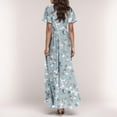 thumbnail image 5 of Women's Floral Maxi Dress Short Sleeve V Neck Ruffle Hem Summer Beach Boho Dresses Casual Flowy A-Line Sundress, 5 of 7