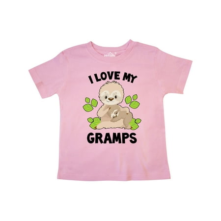 

Inktastic Cute Sloth I Love My Gramps with Green Leaves Gift Toddler Boy or Toddler Girl T-Shirt