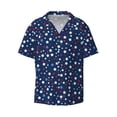 thumbnail image 3 of Balery Colorful Stars Men's Casual Button Down Shirt Short Sleeve Textured Summer Cuban Beach Shirts-XX-Large, 3 of 7