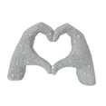 thumbnail image 3 of Escultura de mano de corazón Adorno de escritorio Artesanía fina Centro de mesa Corazón Plata L, 3 of 9