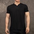 thumbnail image 4 of Yaoyar Men Breathable Casual Sports Fitness T Shirt Gym Workout V Collar Polo Shirts Summer Classic Pullovers, 4 of 8