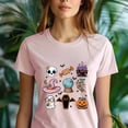 thumbnail image 5 of Spooky Icons Graphic T-Shirt | Cute Skull Pumpkin Ghost Print Tee, Navy, Size M, 5 of 6