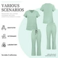 thumbnail image 5 of VIAOLI Women's Medical Scrubs Set - Quick Dry V-Neck Top with Pants, Multiple Pockets, Adjustable Drawstring, 10 colors, 5 of 6