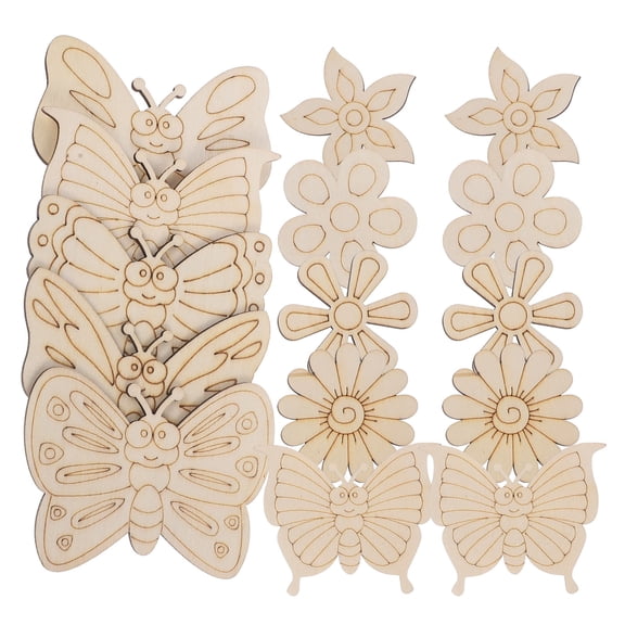WASHWEPE Butterfly Wood Pieces For Crafting 18Pcs