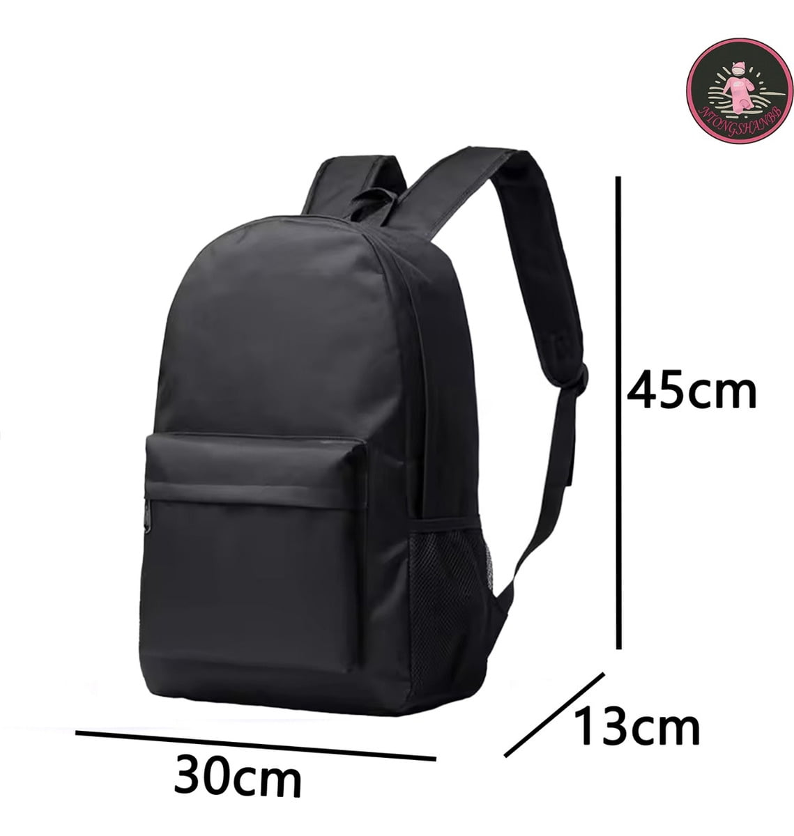 Preston Playz Print Black School Backpack, Cute Cool Anime Gaming Laptop Daypack for Elementary Students, Lightweight Travel Bag with Large Capacity