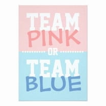 1/4 Sheet - Gender Reveal Baby Shower Pink or Blue Team - Edible Icing Image