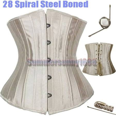 Black 28 steel bones boned Waist Training Underbust lace up corset Top Shaper