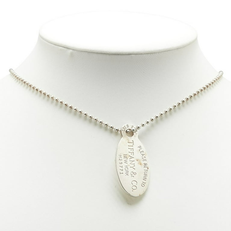 Pre-Owned Tiffany Return to Oval Tag Necklace in 925 Sterling Silver  for (Good)