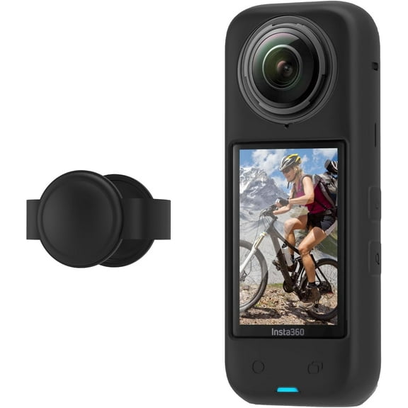 Qoosea Silicone Protective Case for Insta 360 X4 with Insta 360 X4 Lens Guard,Insta 360 X4 Accessories,Shockproof Waterproof Camera Silicone Cover,Black
