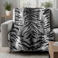 thumbnail image 2 of Leopard Stripes Blanket Soft Cozy Warm Throw Blanket for Couch, Plush Fuzzy Flannel Fleece Blankets for Sofa, Vintage Black White Animals Texture Bed Blankets Lightweight Gifts for Women, 32"x48", 2 of 9