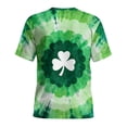 thumbnail image 4 of LEKWK Shamrock Shirts for Women Silver Clover Swirl Graphic Tees Short Sleeve Casual Tops Tees And Tanks Metallic Graphic Holiday Outfits, 4 of 7