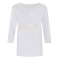thumbnail image 4 of TrendVibe365 Valentines Womens Tops Womens Plus Size Tops 3/4 Sleeve Crew Neck Polyester Casual Love Heart Printed Lover Gift Blouse Tops for Valentines Gifts Pink M, 4 of 4
