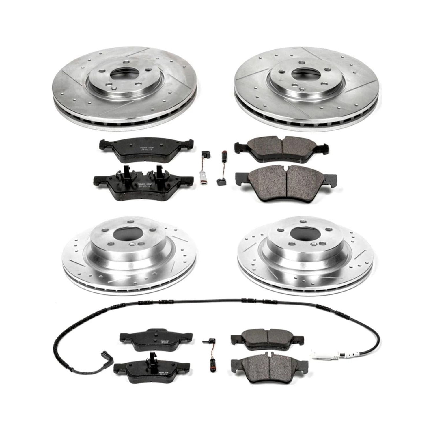 PowerStop Front and Rear Z23 Evolution Sport Carbon-Fiber Ceramic Brake Pad and Drilled & Slotted Rotor Kit Fits: MERCEDES-BENZ Select Models K4516