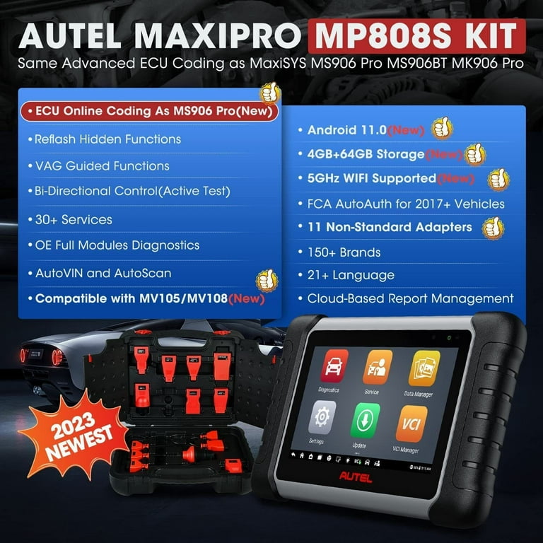 Autel MaxiPro MP808S Kit Automotive Diagnostic Scan Tool with Bi