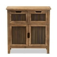 thumbnail image 3 of Baxton Studio Clement Oak Finished 2-Drawer Wood Spindle Storage Cabinet, 3 of 9