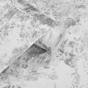 Stoneway 17.7" x 32.8' Marble Peel and Stick Wallpaper for Kitchen Cabinets Shelf Liner Self Adhesive Removable Countertop Covers Wallpaper for Living Room Bathroom Wall Decor