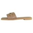 thumbnail image 2 of Berness Women’s Slide Sandals – Square Open Toe Flat with Cushioned Footbed, Lightweight Slip-On, Gold Chain Hardware, Casual Dress KAMARI Nude Beige 10, 2 of 4