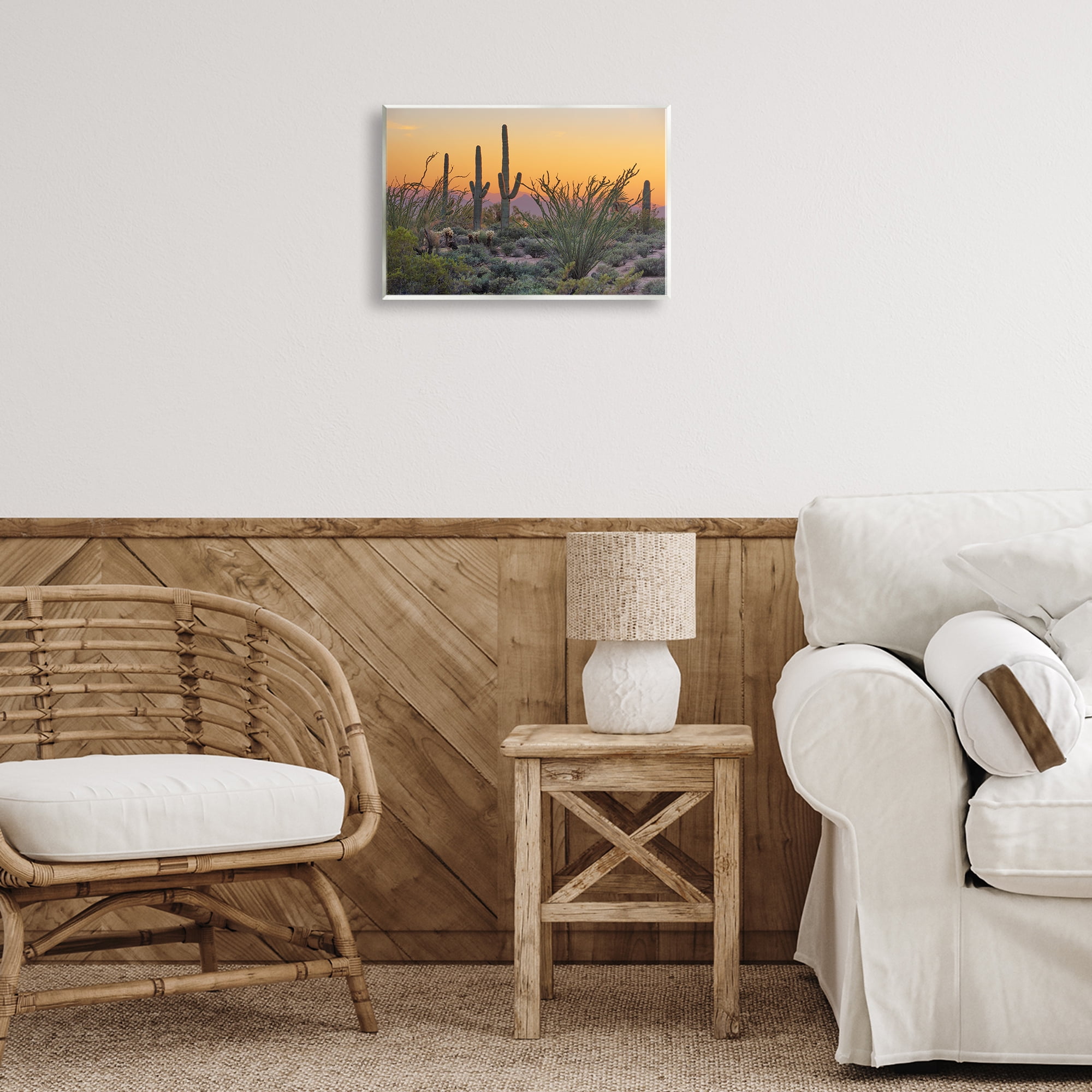 Stupell Industries Sunset Desertscape Cacti Landscape & Nature Photography Unframed Art Print Wall Art, 15 x 10