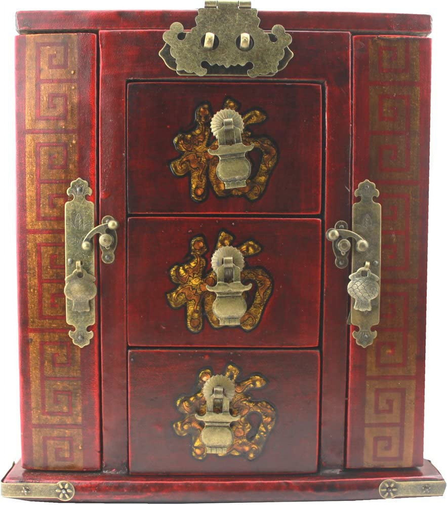 置物 Asian. And. Jewelly Handmade Wooden Jewelry Box of Chinese Classical Aesthetics