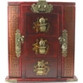 thumbnail image 2 of Vintage Chinese Jewelry Keepsake box W. Leather Surface, 2 of 2