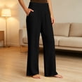 thumbnail image 4 of Wensltd Women Sweat Pants High Waisted Wide Leg Pants Casual Loose Comfy Trousers With Pockets For Yoga Work Daily Wear, 4 of 9