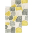 thumbnail image 3 of Chesapeake Plush Pebble Pattern White & Gray Polyester Bath Rug Set, 20" x 32", (2 Count), 3 of 6