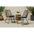 thumbnail image 2 of Christopher Knight Home Transitional Outdoor Rattan Dining Chairs, Water-Resistant Cushions, Metal Frame, Gray, Set of 2, 2 of 19