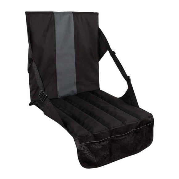 Cojín de asiento del estadio asiento acolchado asiento asiento silla de planta multipropósito plegable cojín grueso para acampar al aire libre Picnic Negro