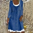 thumbnail image 2 of CEHVOM Robe Décontractée pour Femmes avec Poches, Manches Longues, Col Rond, Robe Ample, 2 of 4