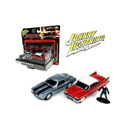 1967 Plymouth Fury Convertible - New 1:64 JOHNNY LIGHTNING DIARAMA COLLECTION - 1958 PLYMOUTH FURY & 1967 CHEVY CAMARO Set of 2pcs Diecast Model Car By Scale: 1:64 DieCast Metal.., By Auto World