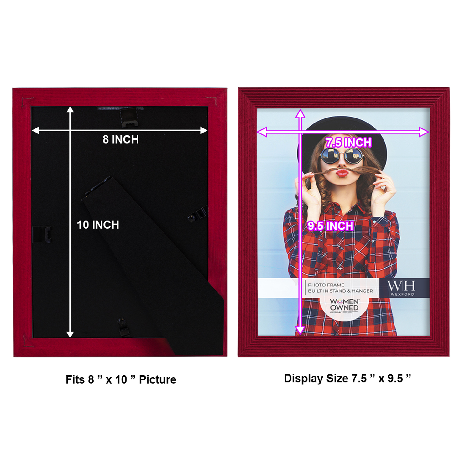 Grooved 8 in. x 10 in. Red Picture Frame (Set of 2)