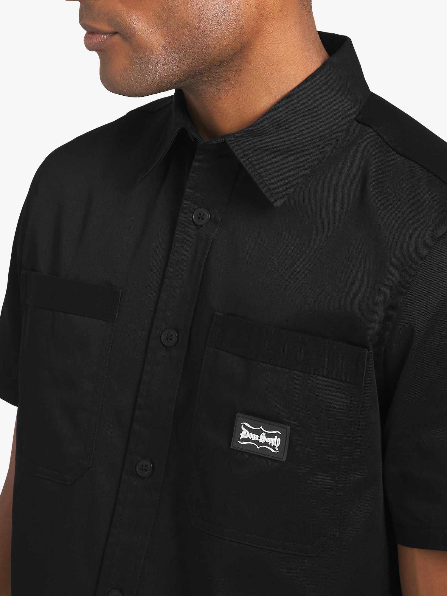 Dogg Supply by Snoop Dogg All-Gender Men's and Women's Twill Work Shirt, Sizes XS-3XL