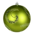 thumbnail image 1 of Vickerman 4.75" Boule Tourbillon Ornements en Mat Paillettes Vert Citron (Lot de 4), 1 of 3