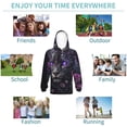 thumbnail image 5 of Pofeuu Purple-Eyed Floral Leopard Print Kids Pullover Hoodies Warm Thick Hooded Sweatshirt with Packet for Boys Girls-X-Large, 5 of 6
