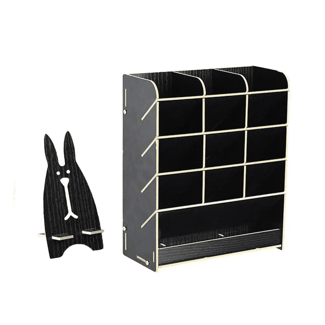 Organizador De Escritorio Malubero Madera Negro