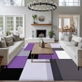 thumbnail image 4 of Black Purple Patchwork Washable Living Room Rugs 5'x8', Abstract Geometric Art Low Pile Throw Large Area Rug Non-Slip Sturdy Edge Binding Carpet for Living Room Kitchen Office, 4 of 9