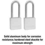 Master Lock 1-1/2 Solid Steel Long Shackle Padlock; 2-Pack
