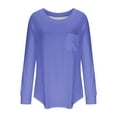 thumbnail image 4 of Fouhkni Long Sleeve Shirts for Women Crew Neck Casual Basic Tees Soft Loose Solid Color Fall Tops, 4 of 5