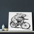 thumbnail image 3 of Susaid Capybara Riding Bicycle Pattern Canvas Wall Decor Poster Framed Artwork Decoration for Bedroom Home Office Ready to Hang,Horizontal, 3 of 6