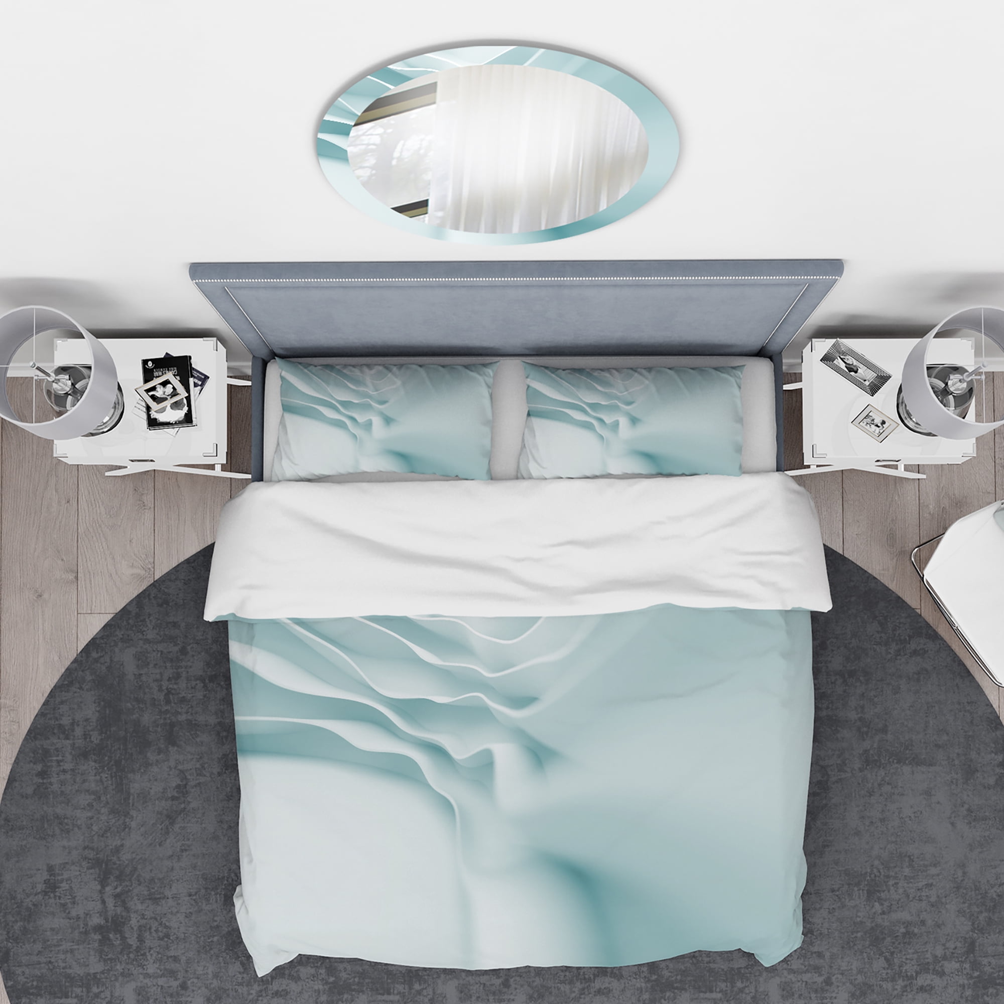 Designart '3D Light Blue Abstract Architecture' Modern & Contemporary Duvet Cover Set
