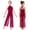 Burgundy, variant on Big Girls Mesh Split Wide-Leg Bodysuit Sequins Bodice Figure Skating Jumpsuit Gymnastics Leotard Red 16