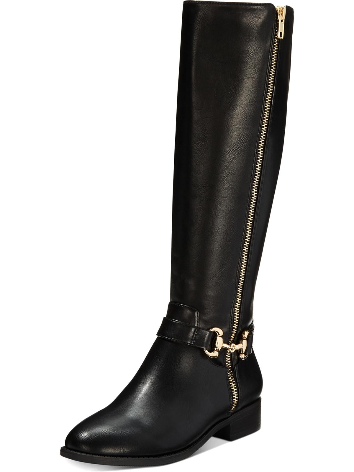 Thalia Sodi Womens Vigi Faux Leather Tall Riding Boots Black 7.5 Medium ...
