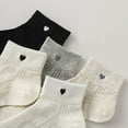 thumbnail image 6 of 4 Pairs Women's Heart Pattern Breathable Short Crew Socks Soft Stretch Knit Design Multiple Color Options - 4 pairs-B, 6 of 7