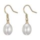 thumbnail image 1 of Pendientes colgantes de perlas de agua dulce naturales en forma de lágrima para mujer, dorados, 1 of 4